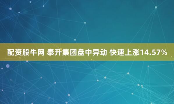 配资股牛网 泰升集团盘中异动 快速上涨14.57%